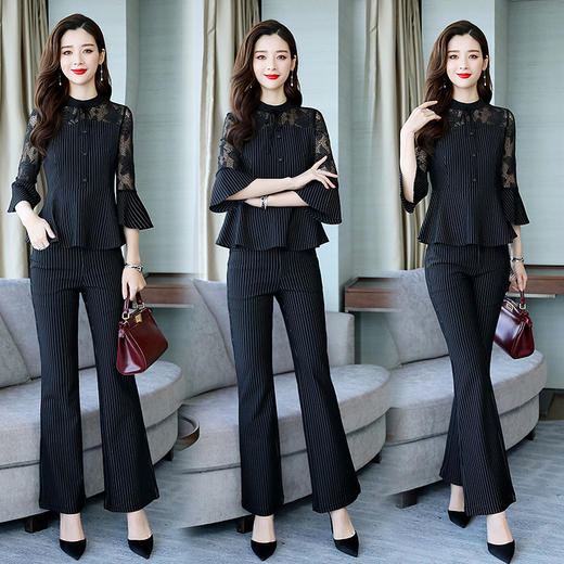 XYSP-L86时髦女神范两件套时尚洋气阔腿裤套装 商品图0