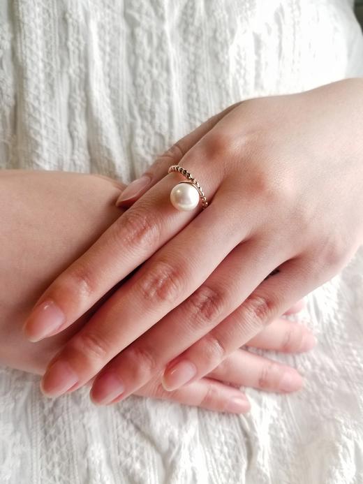 天然珍珠18K彩金戒指吊坠两用款 商品图4