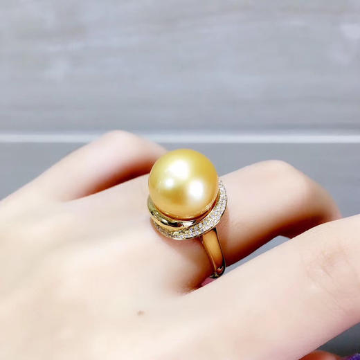 金珠戒指18k金钻石镶嵌经典百搭得款式正圆强光微微瑕微生长纹1314mm