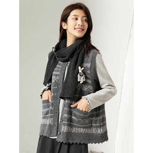 famecoco范可儿长袖T恤打底衫内搭纯棉上衣F208BB001 商品图3