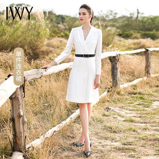 IWY/白色长袖连衣裙Q13096 商品图11