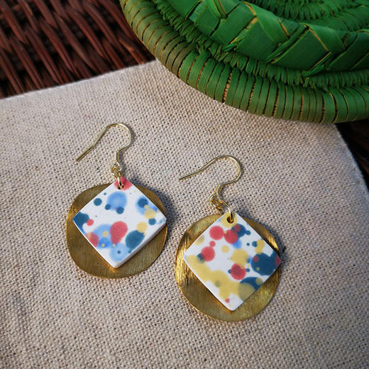 【 矢维艺术陶艺工作室】跨境陶瓷耳环(欧美款)