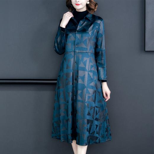 NYL-319685女装长款过膝大码妈妈装韩版宽松洋气风衣外套 商品图3