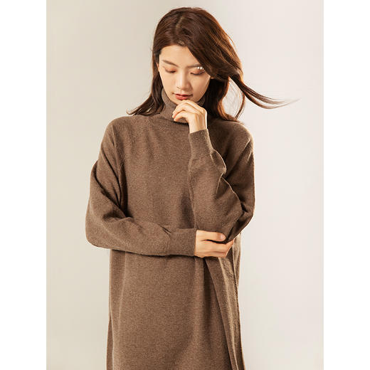 famecoco范可儿高领毛衣连衣裙长袖气质长裙F208FA002 商品图2