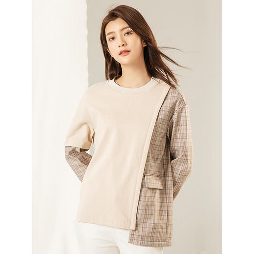 Famecoco范可儿女士卫衣女秋冬圆领宽松上衣F208BE006 商品图2