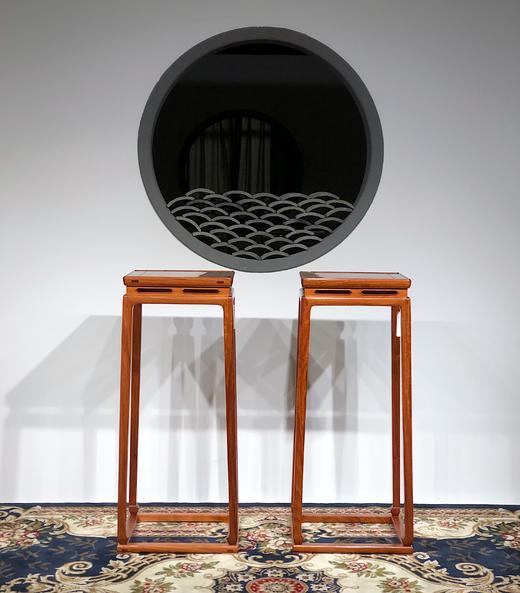 红桥红  家具严选  缅甸花梨（大果紫檀）  【96明式托泥束腰 花架】 商品图2