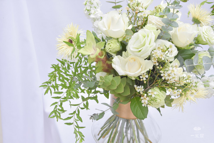 高档包月鲜花 | 用心生活,感受美好 | 色系混搭鲜切花束,瓶插花 - 上