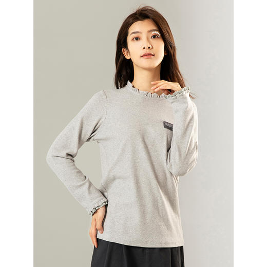 famecoco范可儿长袖T恤打底衫内搭纯棉上衣F208BB001 商品图2