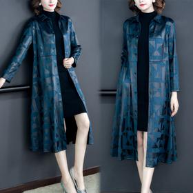 NYL-319685女装长款过膝大码妈妈装韩版宽松洋气风衣外套