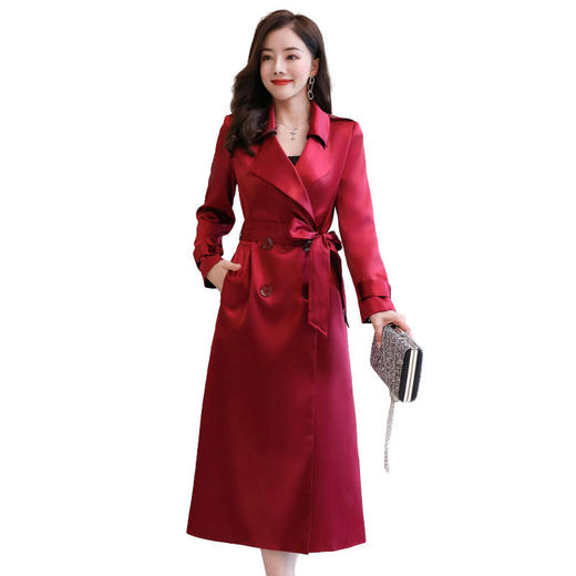 LJY-HR8037-0303韩版中长款外套精品女式风衣 商品图4