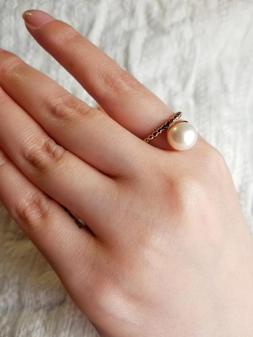 天然珍珠18K彩金戒指吊坠两用款 商品图3