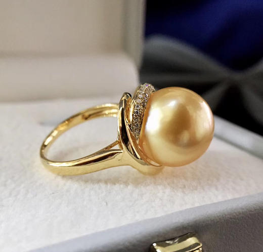 金珠戒指18k金钻石镶嵌经典百搭得款式正圆强光微微瑕微生长纹1314mm