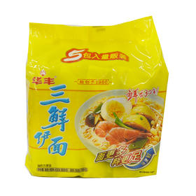 华丰三鲜伊面方便面86g*5
