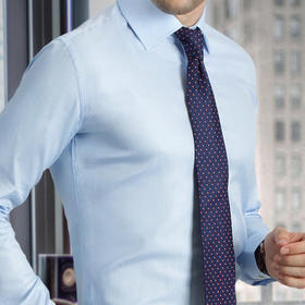 尊轩蓝色系男士法式/英式衬衫商务修身正装  多款可选