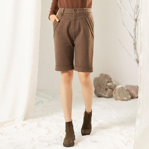 Famecoco范可儿五分裤女款宽松直筒港味短裤F208GB017 商品图2