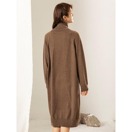 famecoco范可儿高领毛衣连衣裙长袖气质长裙F208FA002 商品图1