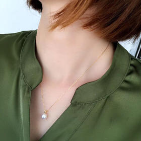 极光单颗Akoya珍珠经典项链