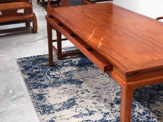 红桥红  家具严选  缅甸花梨（大果紫檀）  【198 马蹄腿四抽屉茶桌 七件套】 商品图8