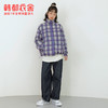 韩都衣舍2020冬装新款两穿格纹休闲立领颗粒绒棉衣棉服女OM81787 商品缩略图1