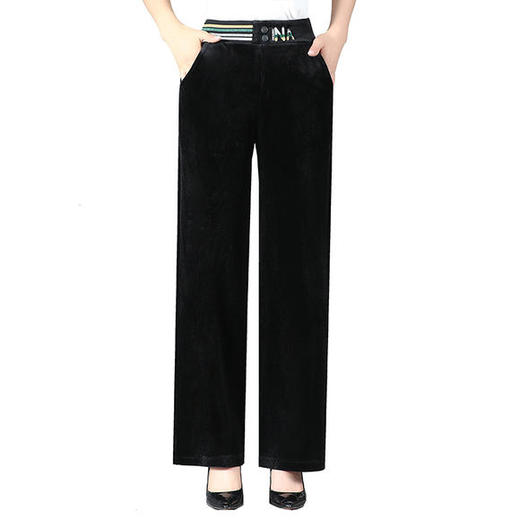 MQ-FYB2106秋新款大码加长高腰显瘦金丝绒阔腿裤 商品图3