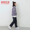 韩都衣舍2020冬装新款两穿格纹休闲立领颗粒绒棉衣棉服女OM81787 商品缩略图3