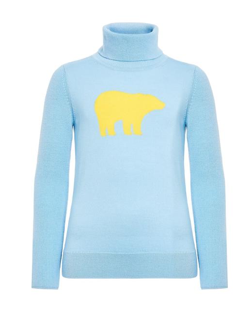 Perfect Moment - Bear Turtleneck Sweater Kids - Blue 童装 针织衫 蓝色 商品图0