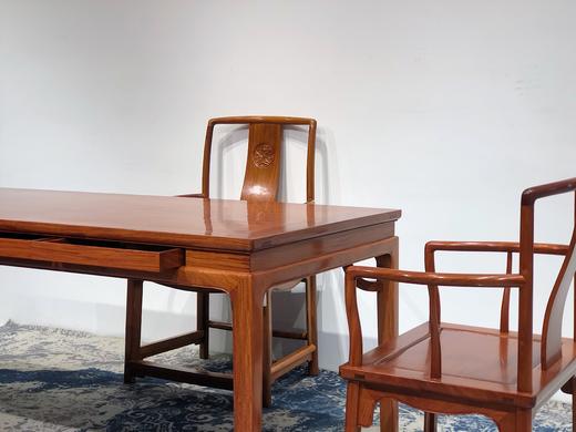 红桥红  家具严选  缅甸花梨（大果紫檀）  【198 马蹄腿四抽屉茶桌 七件套】 商品图3