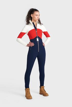 Cordova - The Alta Ski Suit - Indigo/Fiery Red/Cloud 女装 连体滑雪服 红色/深蓝色