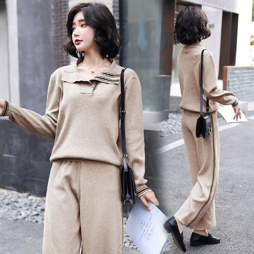 cq-xx2553新款洋气时尚减龄针织毛衣两件套套装yy