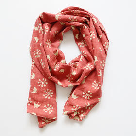 HUGOJIRO薄款长围巾插画白鸽