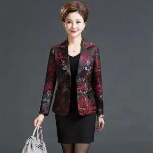 JXG-【天天特价】中老年女装春秋装短款外套小西装妈妈装修身长袖西服 商品图3