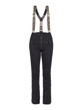 Goldbergh - High End High Waisted Ski Pants with Suspenders - Black/Gold - 女装 - 滑雪裤 - 黑色