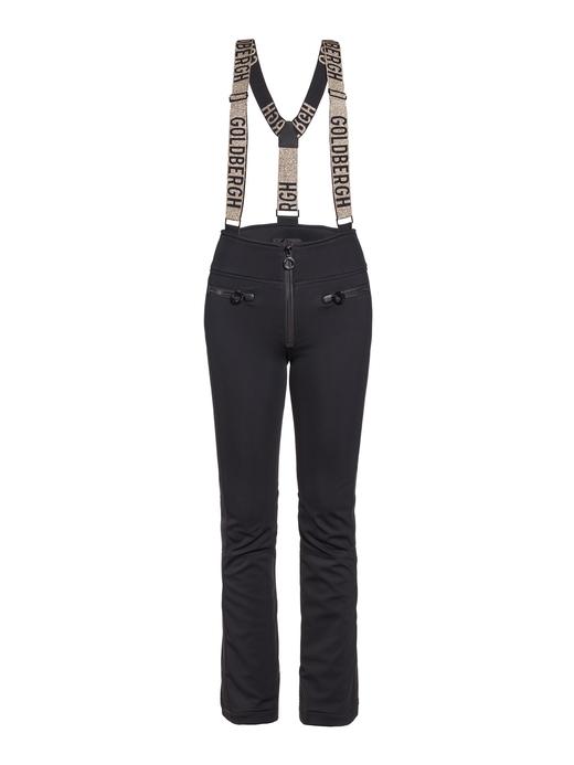 Goldbergh - High End High Waisted Ski Pants with Suspenders - Black/Gold - 女装 - 滑雪裤 - 黑色 商品图0