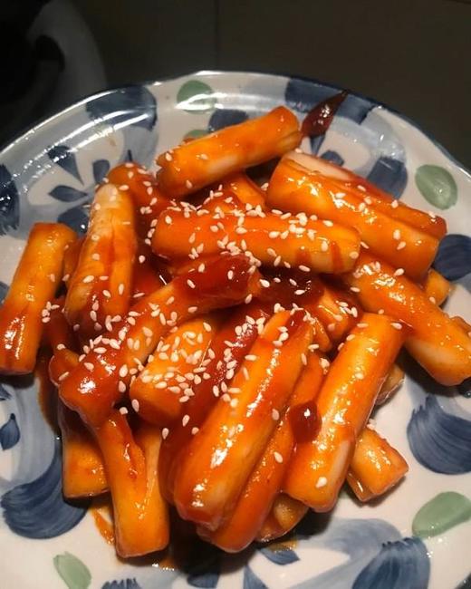 手指年糕约500克刚刚好吃完再团购炒青菜韩式年糕炒年糕