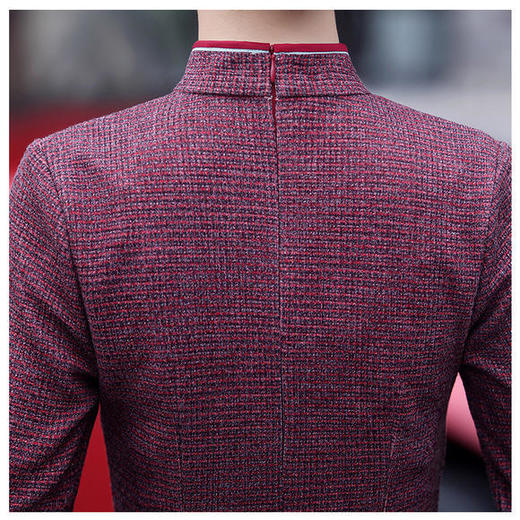 JLM-9308优雅端庄羊毛麻旗袍两件套 商品图4