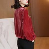 YWYY新款潮流时尚气质宽松立领长袖丝绒衬衫 商品缩略图2
