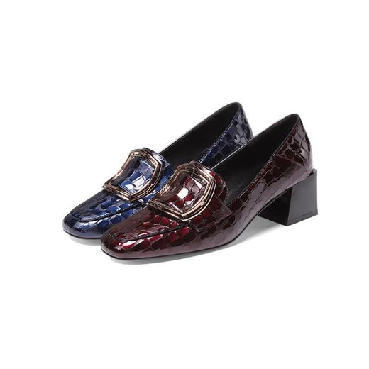 OLD-7127女粗跟中跟方头百搭浅口时尚复古气质休闲女鞋 商品图3