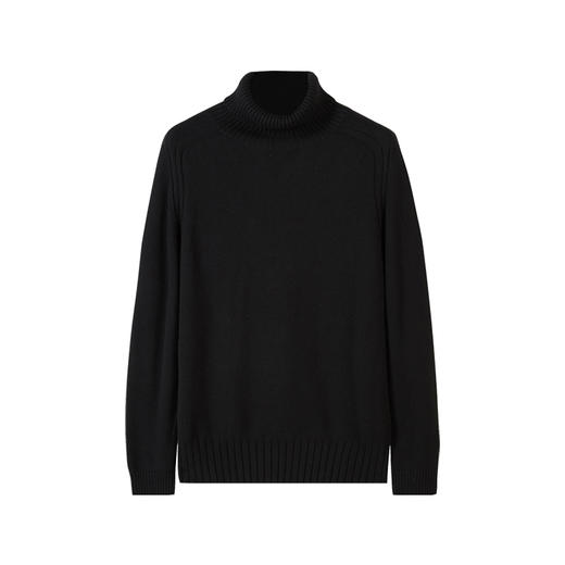 HIM漢崇 冬新品可翻高领黑色毛衣男装青年加厚羊毛衫修身韩版潮 商品图4