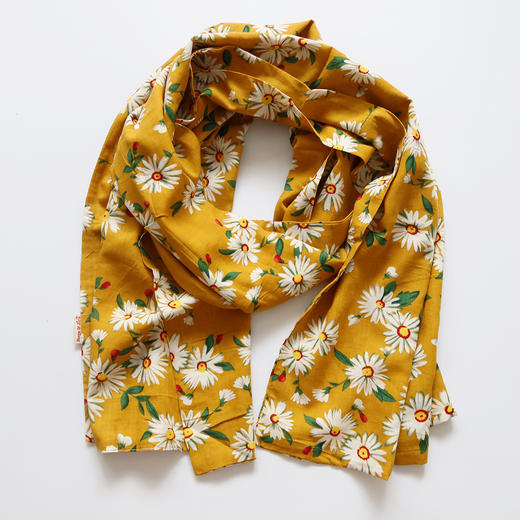 HUGOJIRO薄款长围巾插画小雏菊 商品图0