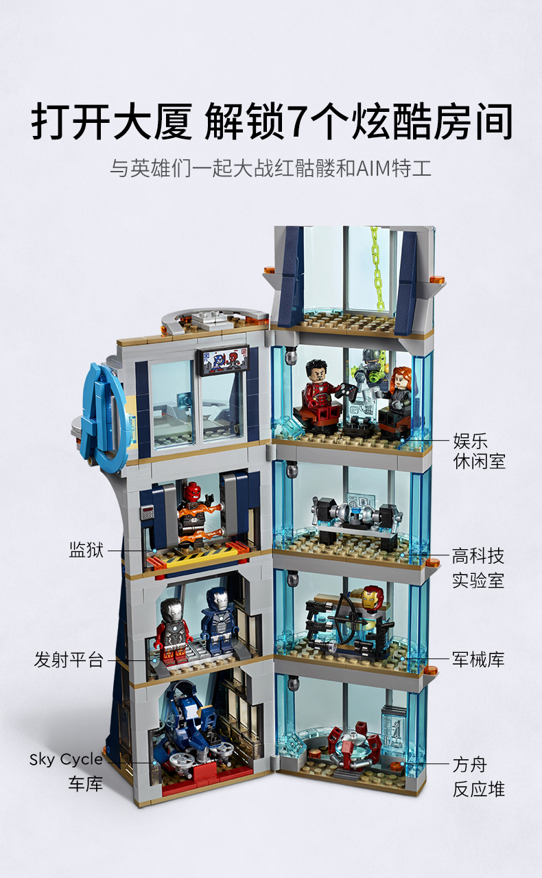 lego乐高漫威超级英雄系列76166复仇者联盟总部大厦之战