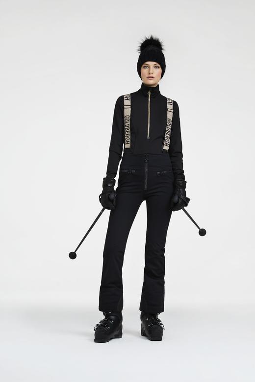 Goldbergh - High End High Waisted Ski Pants with Suspenders - Black/Gold - 女装 - 滑雪裤 - 黑色 商品图3