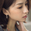 ［东方幸趣］18K金贝母镶钻耳饰#修篁 商品缩略图2
