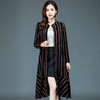 YWE  B9C037条纹磨毛开衫式连衣裙女中长款 商品缩略图2