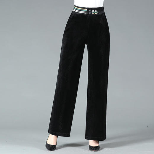 MQ-FYB2106秋新款大码加长高腰显瘦金丝绒阔腿裤 商品图2