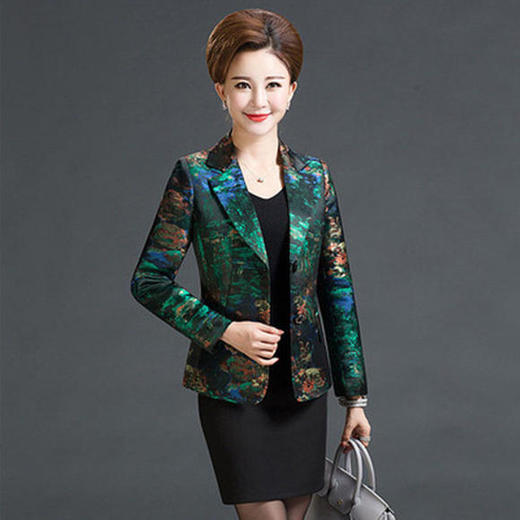 JXG-【天天特价】中老年女装春秋装短款外套小西装妈妈装修身长袖西服 商品图1