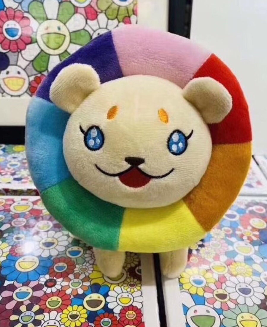 日本村上隆takashimurakami一套三只彩虹狮子公仔玩偶