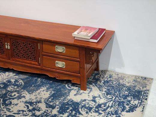 红桥红  家具严选  缅甸花梨（大果紫檀）  【198 镂空梅花格柜门 电视柜】 商品图8