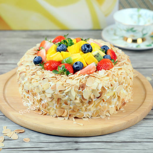 杏仁果汇鲜果蛋糕，幸福感满满【惠州】 商品图0