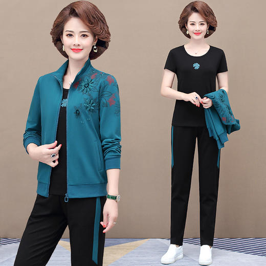 YSM-125P-13214妈妈三件套装春秋洋气减龄运动休闲套装 商品图0