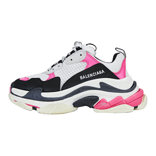 BALENCIAGA 巴黎世家 男女情侣款Triple S牛皮织物休闲运动鞋老爹鞋524039 W09O6 商品图2